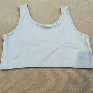 Aerie baby blue tank crop top sz medium ribbed